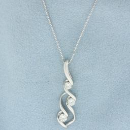 Designer Sirena Diamond Pendant On Box Link Chain Necklace In 14k White Gold