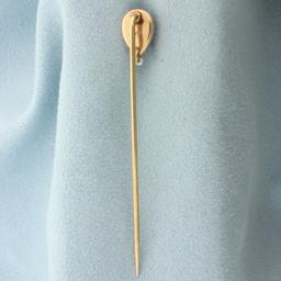 Vintage Amethyst Stick Pin In 14k Yellow Gold