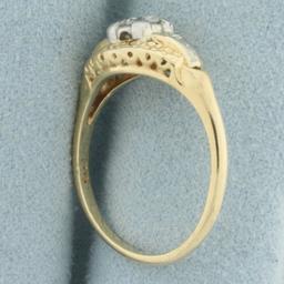 Vintage Diamond Ring In 14k Yellow And White Gold