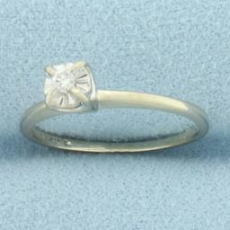 Diamond Solitaire Promise Or Engagement Ring In 14k White Gold
