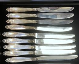 33 Piece Set Of International Prelude Sterling Silver Flatware Set