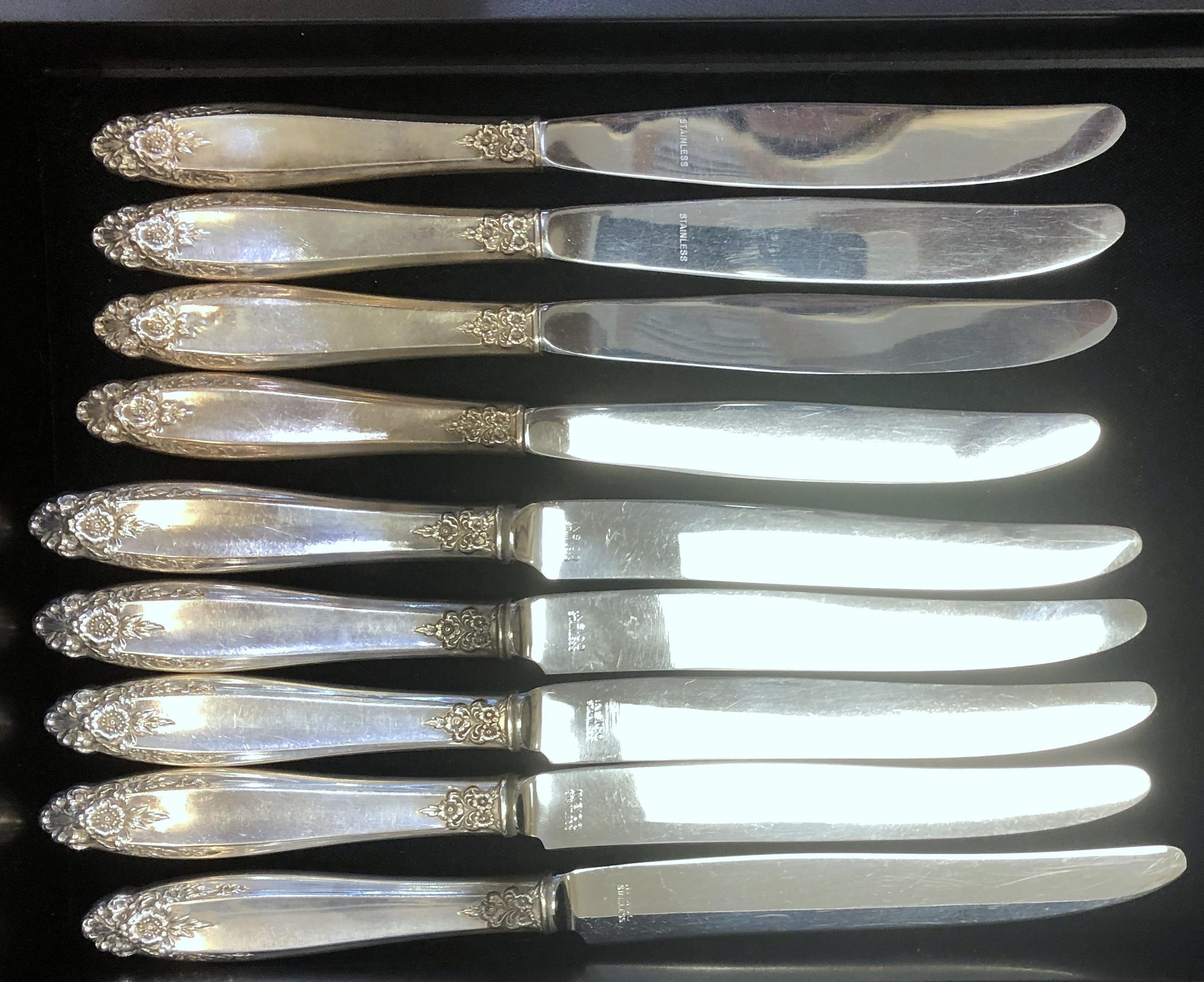 33 Piece Set Of International Prelude Sterling Silver Flatware Set