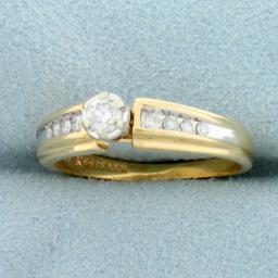 1/3ct Tw Diamond Engagement Ring In 14k Yellow And White Gold