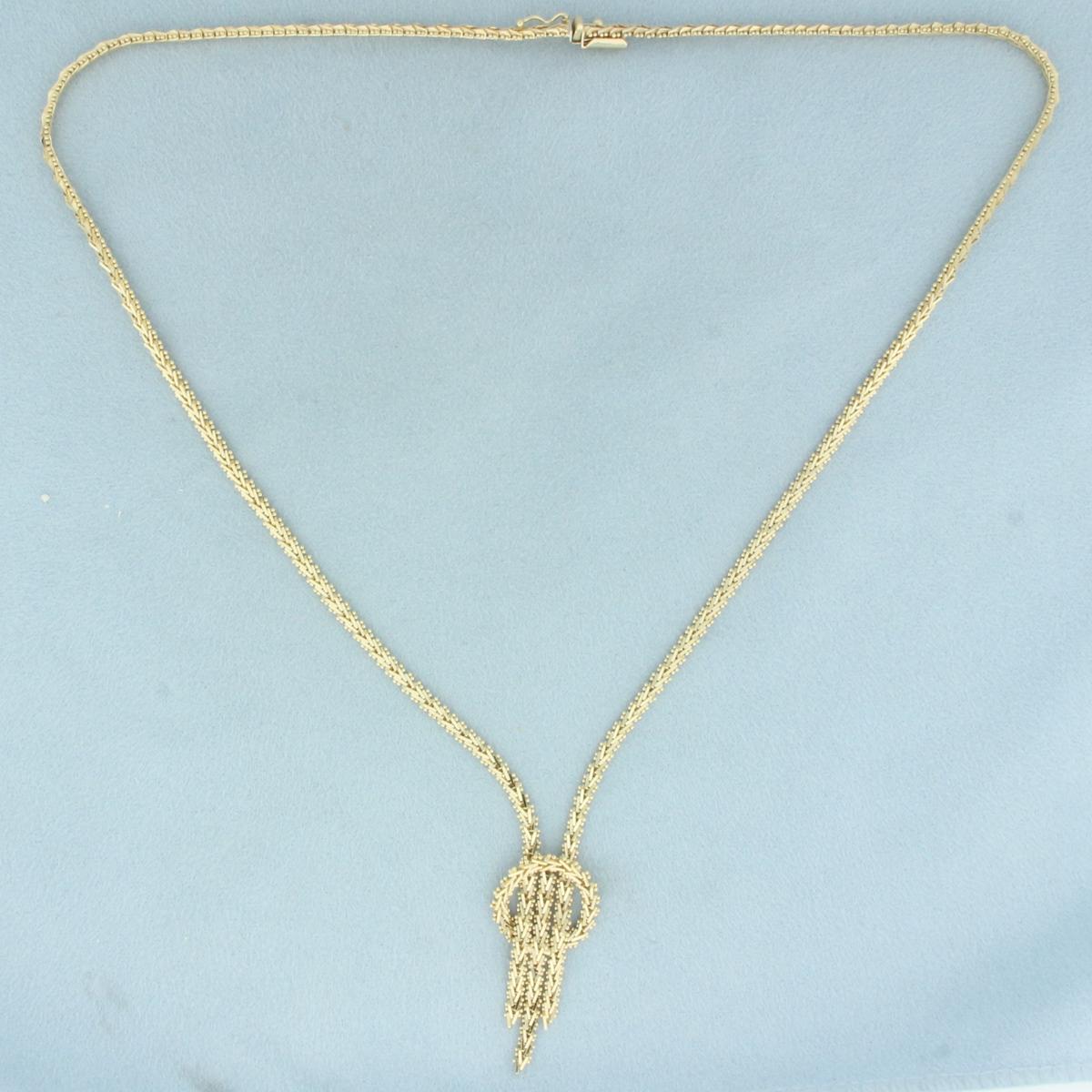 18 Inch Riccio Tassel Necklace In 14k Yellow Gold