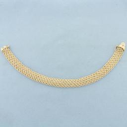 Wide Rope Link Bracelet In 14k Yellow Gold