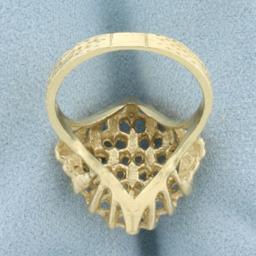 Diamond Cut Diamond Design Ring In 14k Yellow Gold