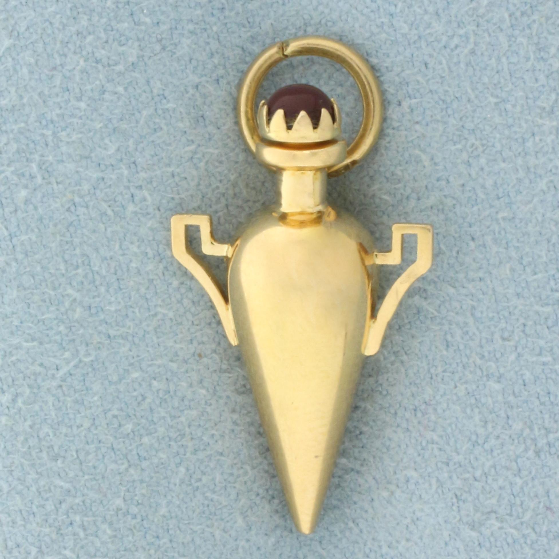 Ruby Amphora Water Jug Pendant Or Charm In 18k Yellow Gold
