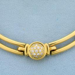 Movado Designer 1/2ct Tw Diamond Choker Necklace In 18k Yellow Gold