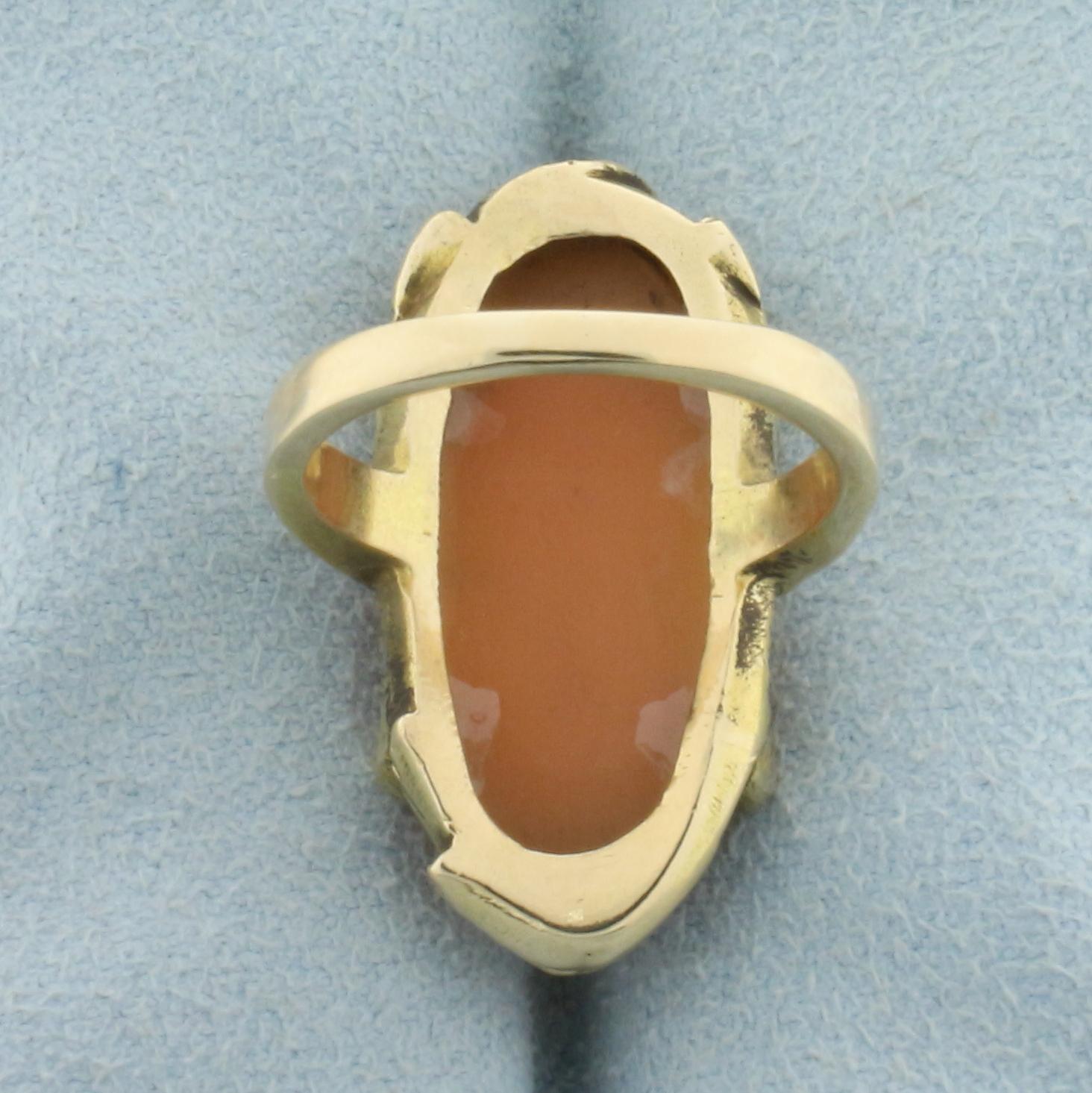 Vintage Cameo Ring In 10k Yellow Gold