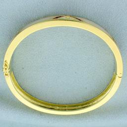 Ruby, Mother Of Pearl And Diamond Bangle Bracelet In 18k Yellow Gold
