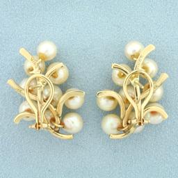 Designer Ming's Pearl Earrings In 14k Yellow Gold