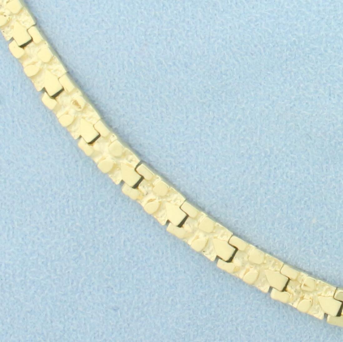 Nugget Design Link Bracelet In 14k Yellow Gold