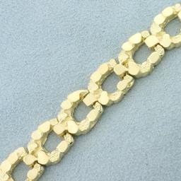 Nugget Link Bracelet In 14k Yellow Gold