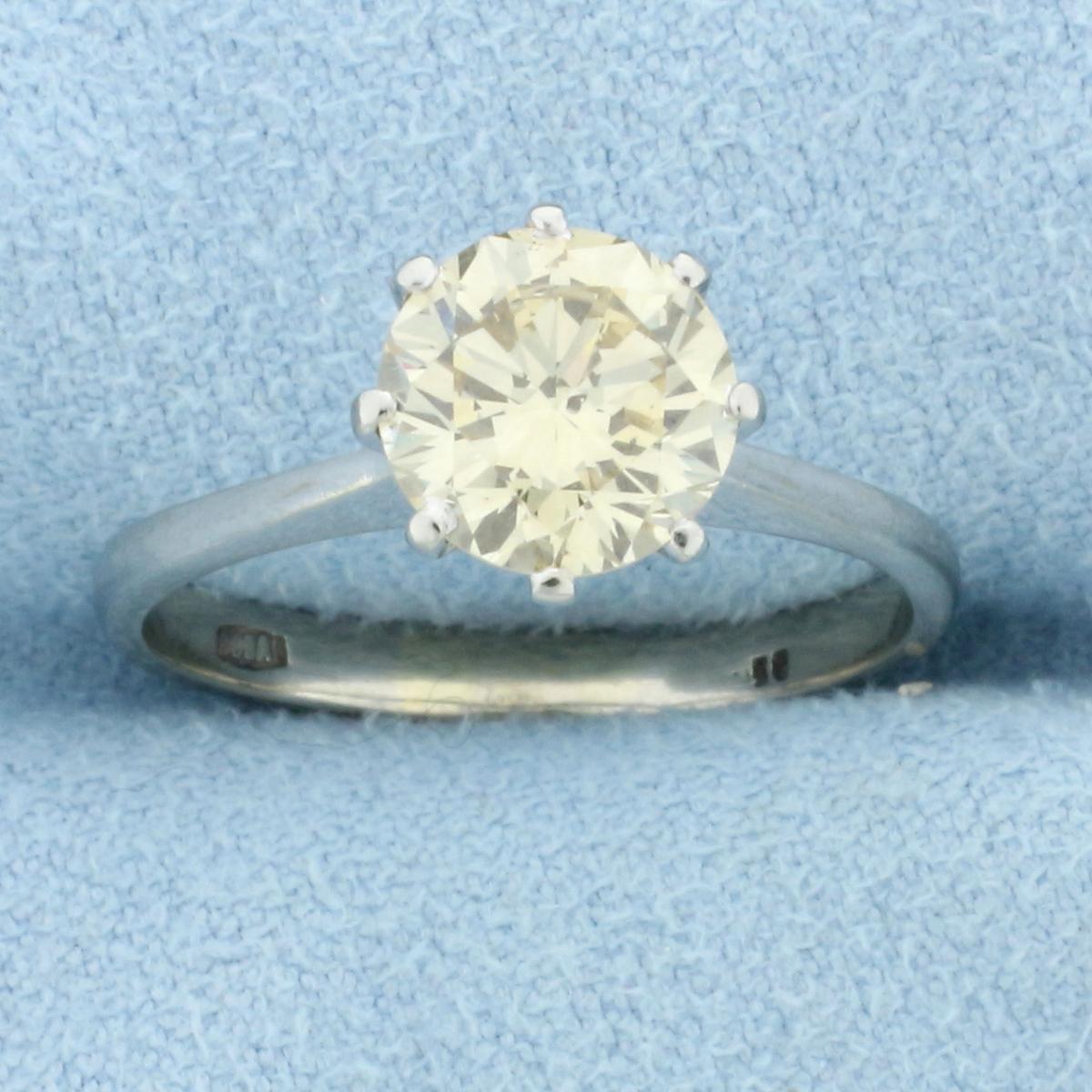 1 3/4ct Solitaire Champagne Diamond Engagement Ring In 14k White Gold