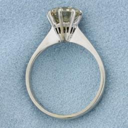 1 3/4ct Solitaire Champagne Diamond Engagement Ring In 14k White Gold