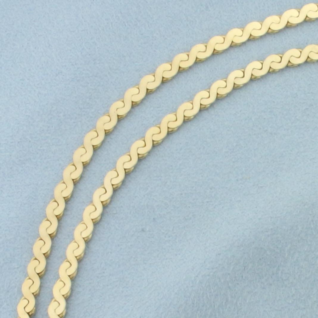 Italian 24 Inch Oversized S Link Chain Necklace In 14k Yellow Gold