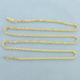 20 Inch Diamond Cut Rope Link Chain Necklace In 18k Yellow Gold