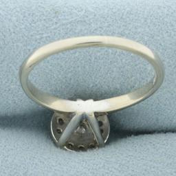 Pave Diamond Disc Design Ring In 14k White Gold