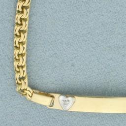 Childs Diamond Id Or Medical Bracelet In 10k Yellow Gold