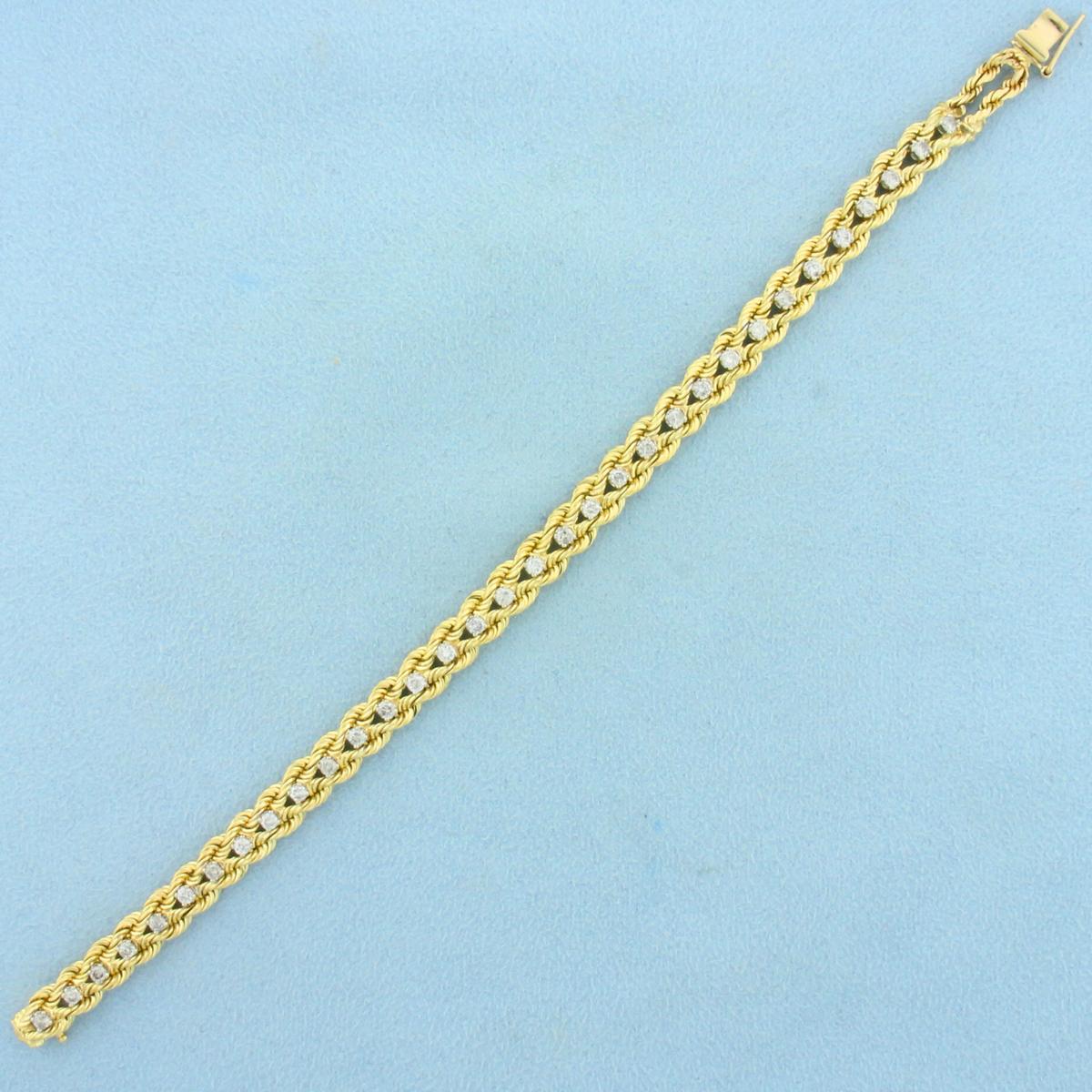 1.5ct Tw Diamond Bracelet In 14k Yellow Gold