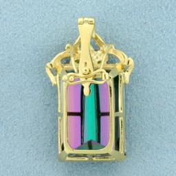 35ct Mystic Topaz Pendant In 14k Yellow Gold