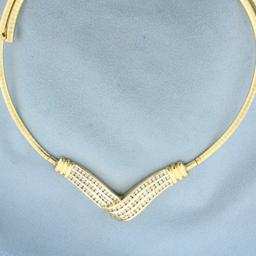 2ct Tw Diamond Omega Link Necklace In 14k Yellow Gold