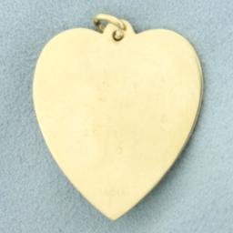 Happy Anniversary Heart Shaped Pendant In 14k Yellow Gold