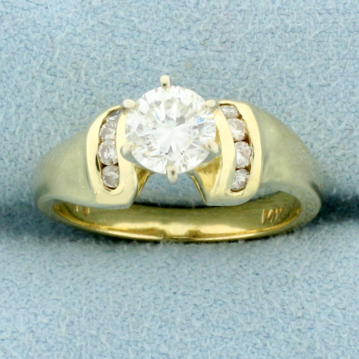 Diamond Engagement Ring In 14k Yellow Gold