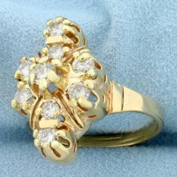 Vintage Diamond Ring In 14k Yellow Gold