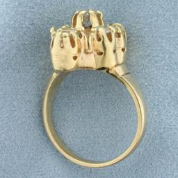 Vintage Diamond Ring In 14k Yellow Gold