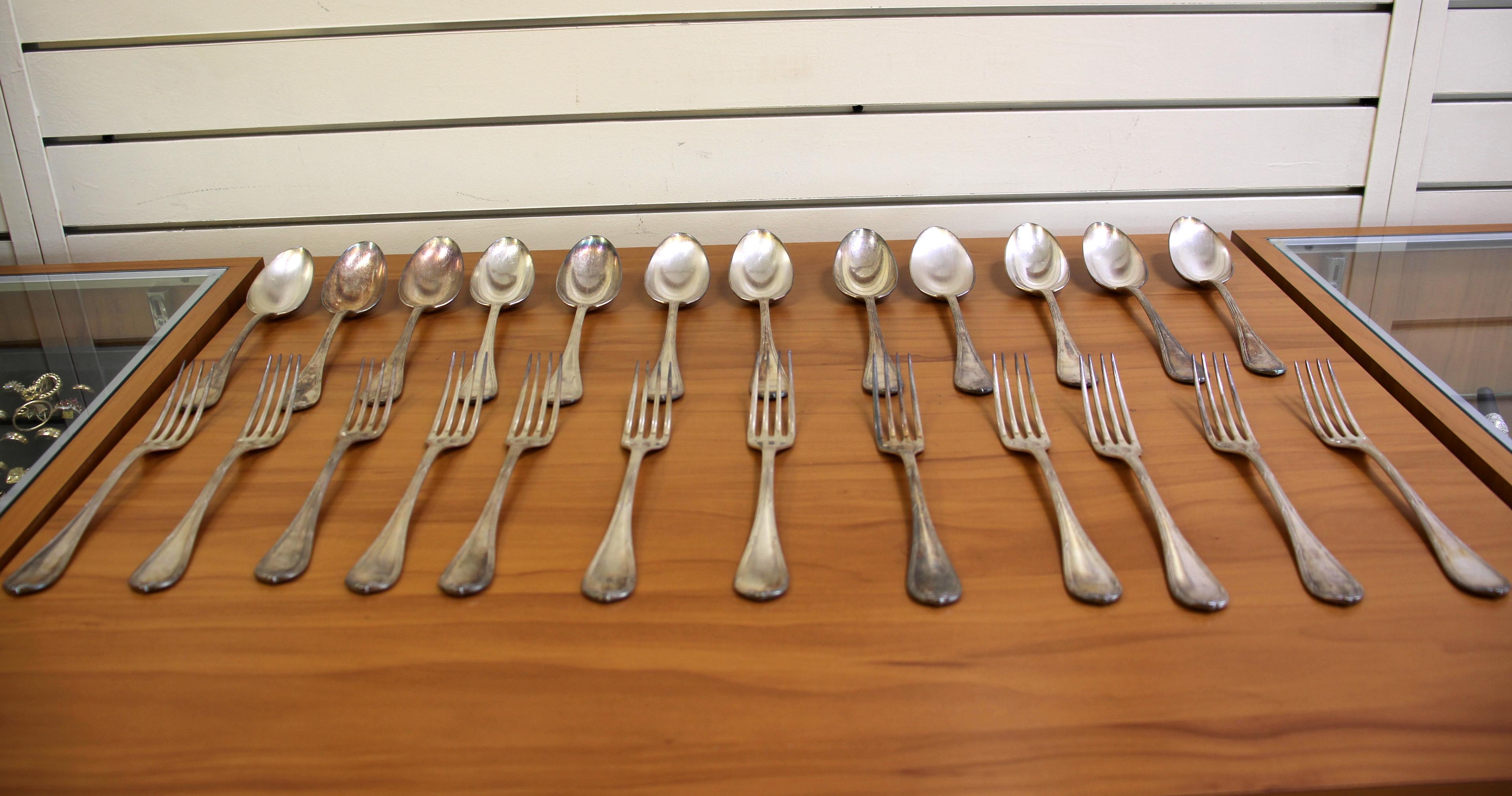 Christofle Rubans Silverplate Flatware Set