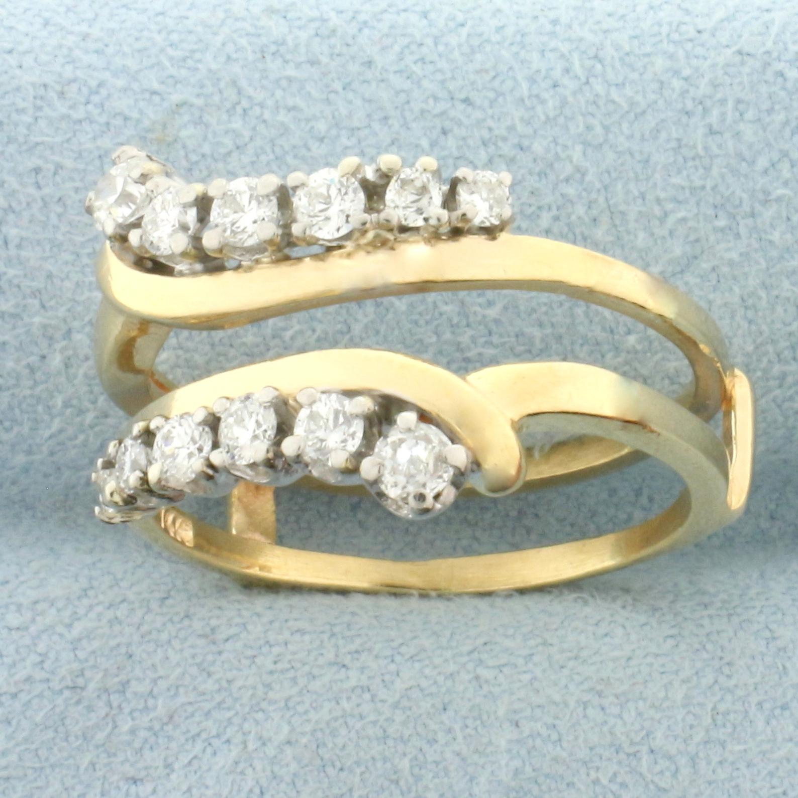 Diamond Ring Jacket In 14k Yellow Gold