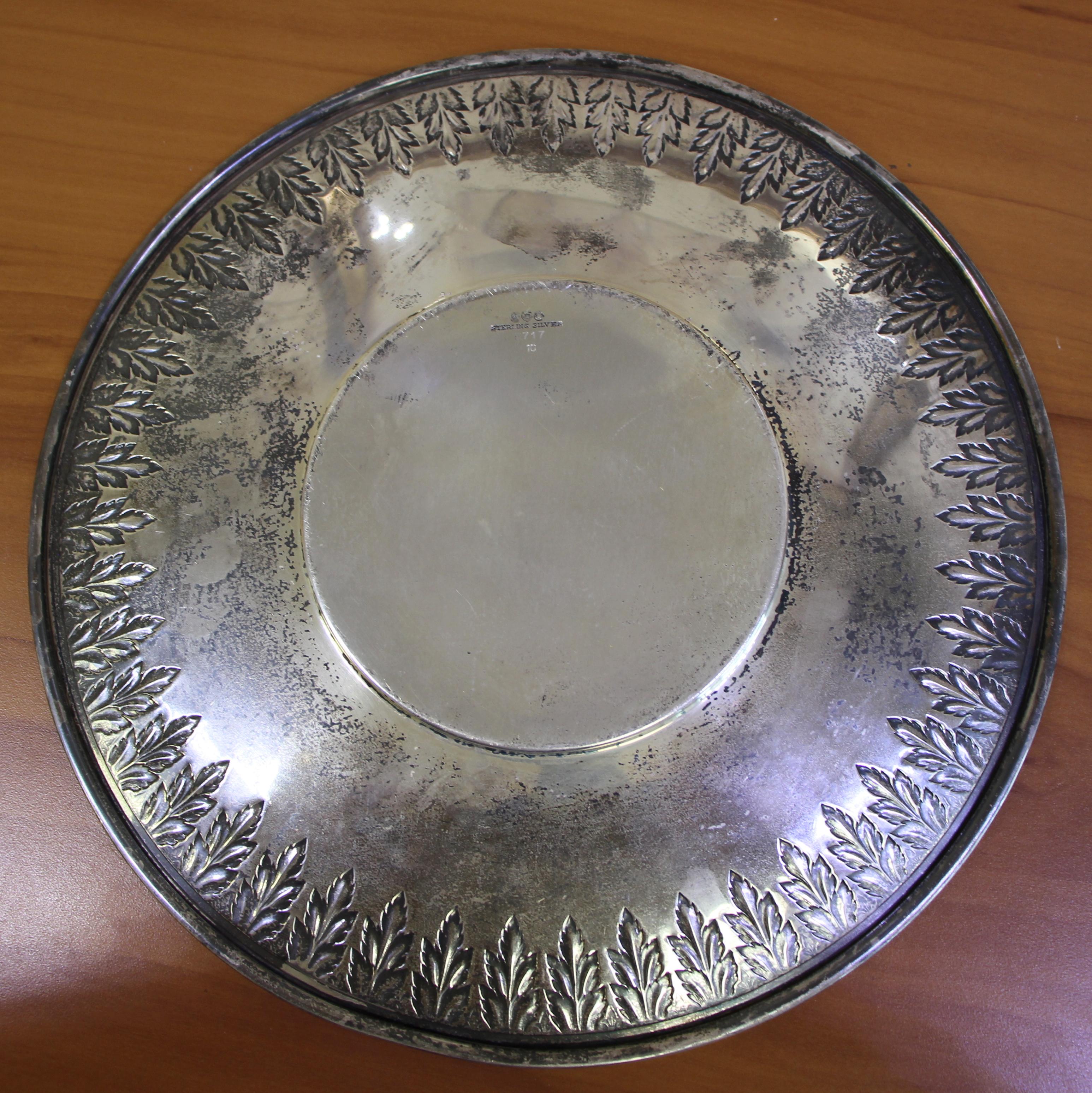 Antique Watson Company Sandwich Serving Plate In .925 Sterling Silver