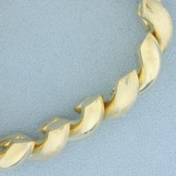 Italian San Marco Link Bracelet In 14k Yellow Gold