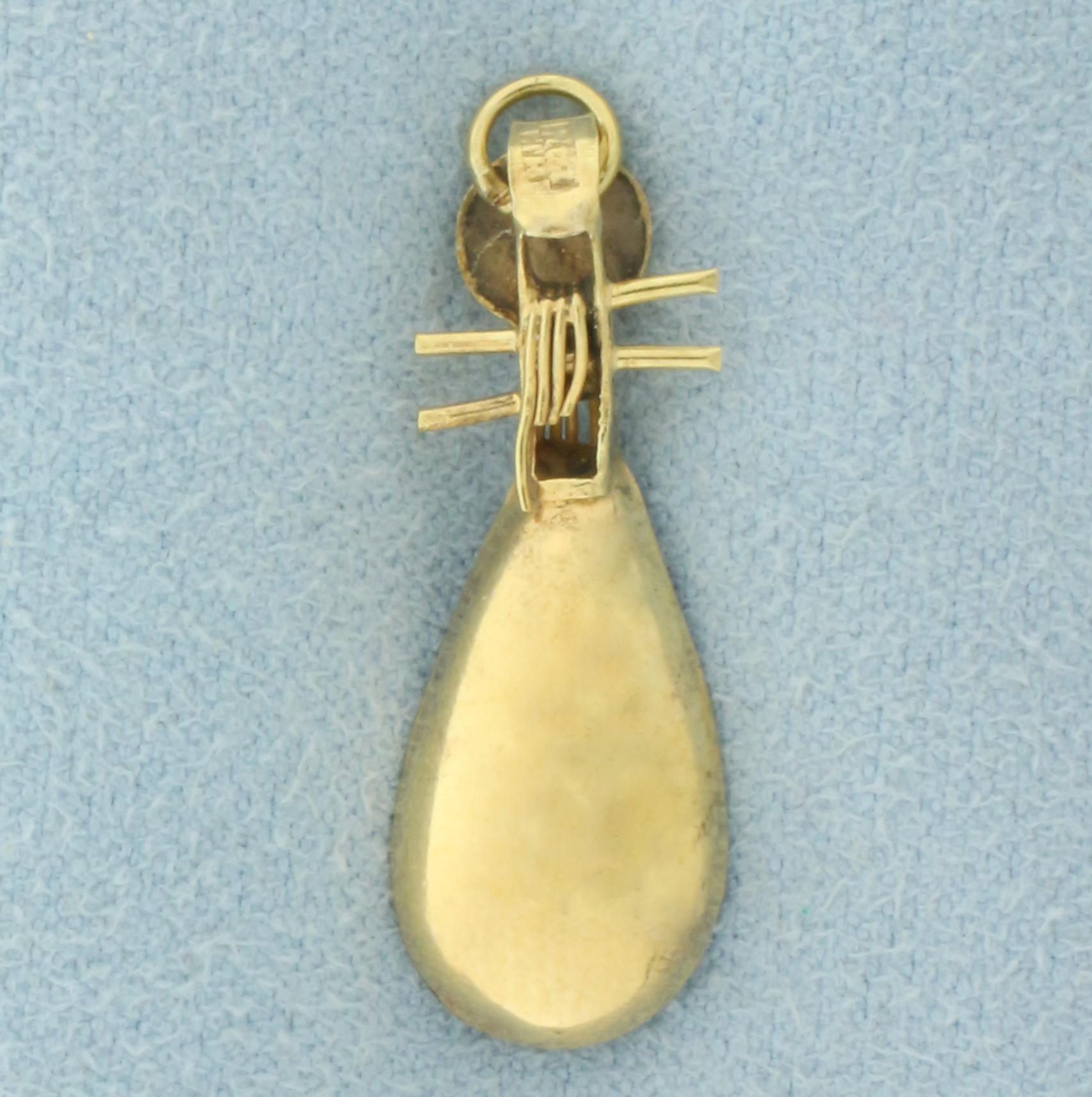 Vintage Lute Charm In 14k Yellow Gold