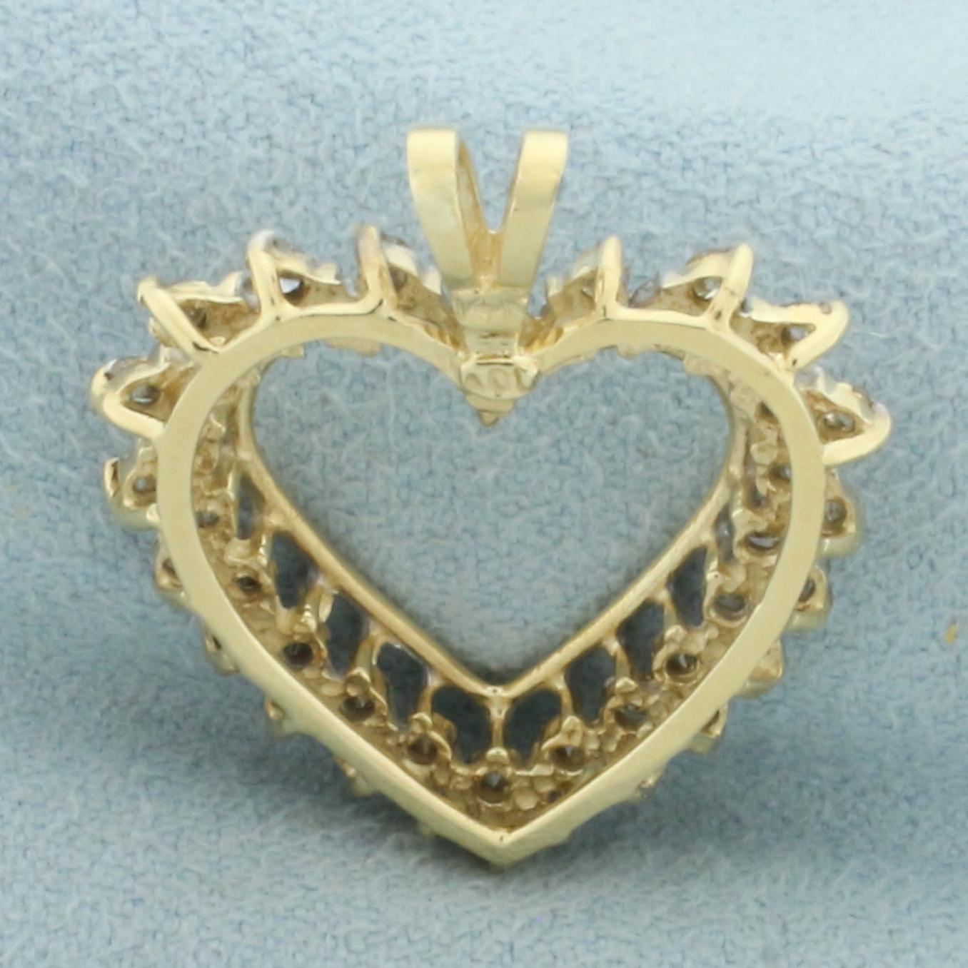 Diamond Heart Pendant In 14k Yellow Gold