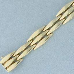 Italian Elongated Diamond Link Bracelet In 14k Yellow Gold