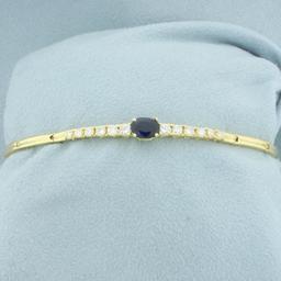 Sapphire And Diamond Bracelet In 18k Yellow Gold