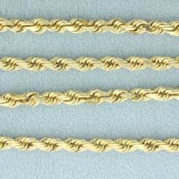 18 Inch Rope Link Chain Necklace In 14k Yellow Gold