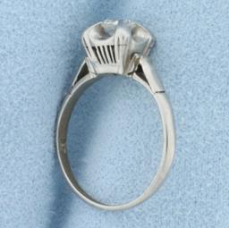 Vintage Diamond Solitaire Engagement Ring In Platinum