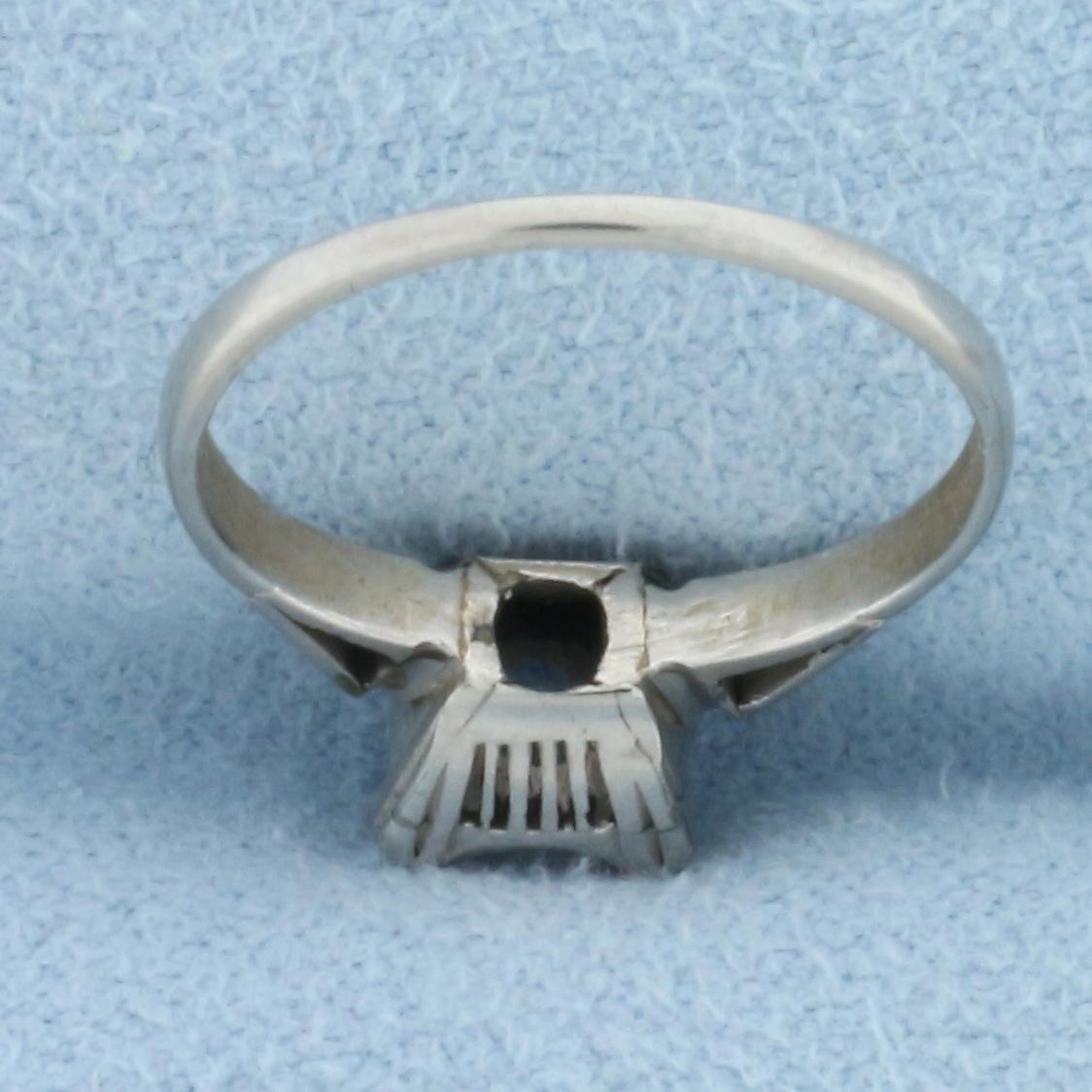 Vintage Diamond Solitaire Engagement Ring In Platinum