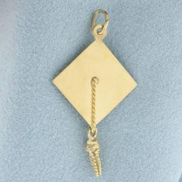 Graduation Cap Charm In 14k Yellow Gold