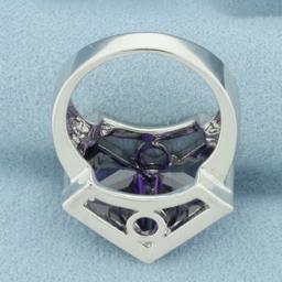 Iolite 3-d Statement Ring In Sterling Silver