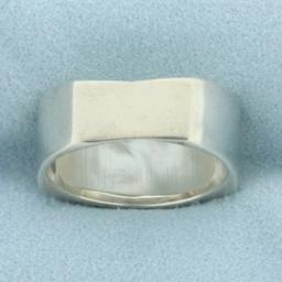 Mother Of Pearl Inlay Modern Ring In Sterling Silver