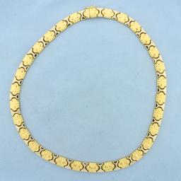 Designer Link Two Tone Necklace In 18k Yellow And White Gold