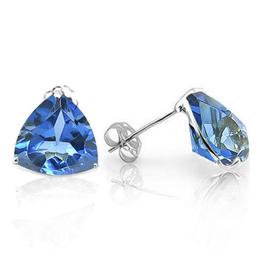 5mm Trillion Cut London Blue Topaz 1.2ctw Stud Earrings In Sterling Silver