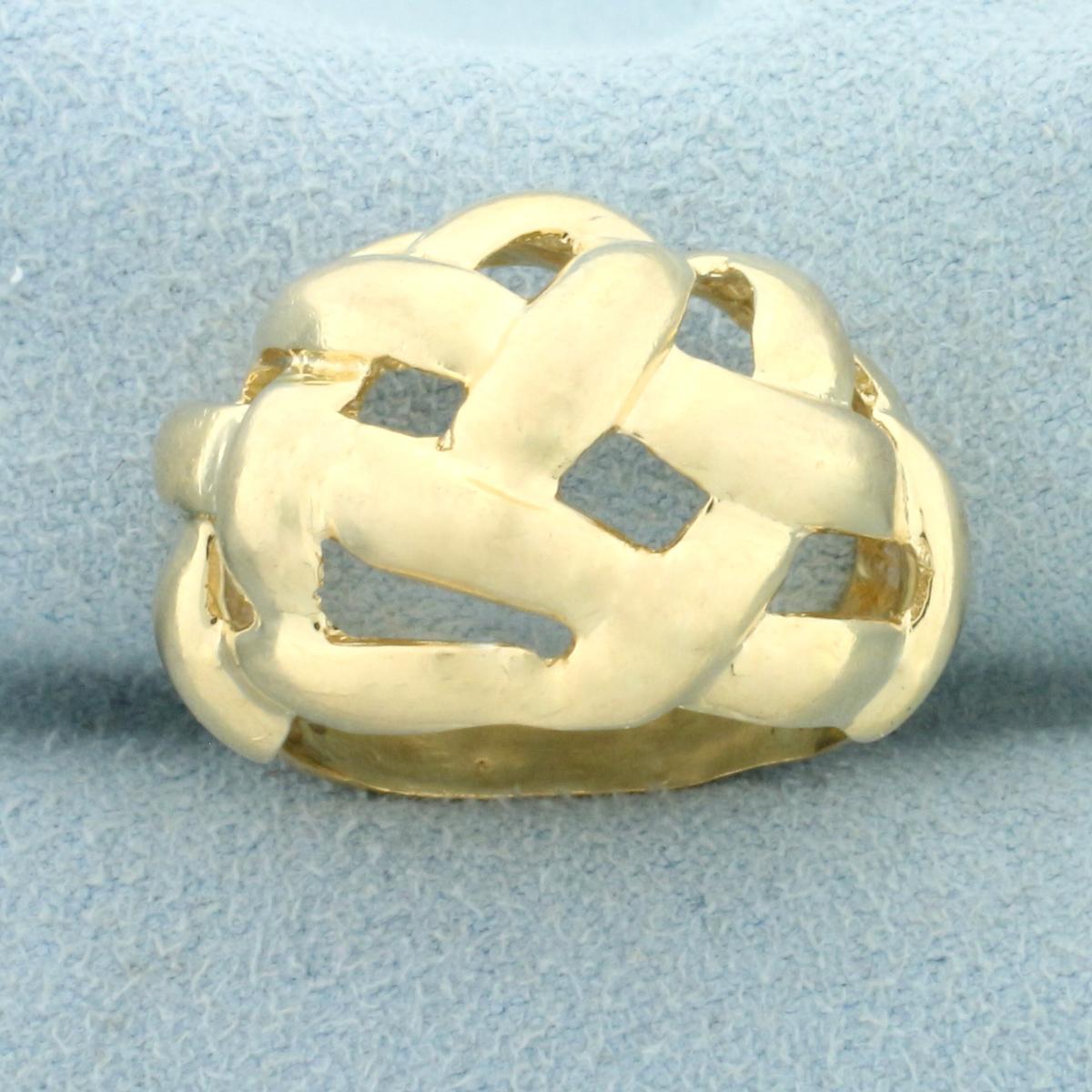 Woven Design Ring In 14k Yellow Gold