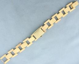 Womens Vintage Tourneau Wrist Watch In Solid 14k Yellow Gold