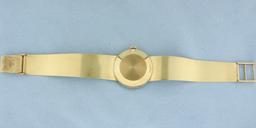 Womens Vintage Omega Watch In Solid 14k Yellow Gold Case And Band