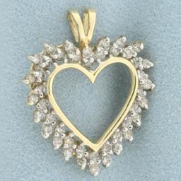 Diamond Heart Pendant In 14k Yellow Gold